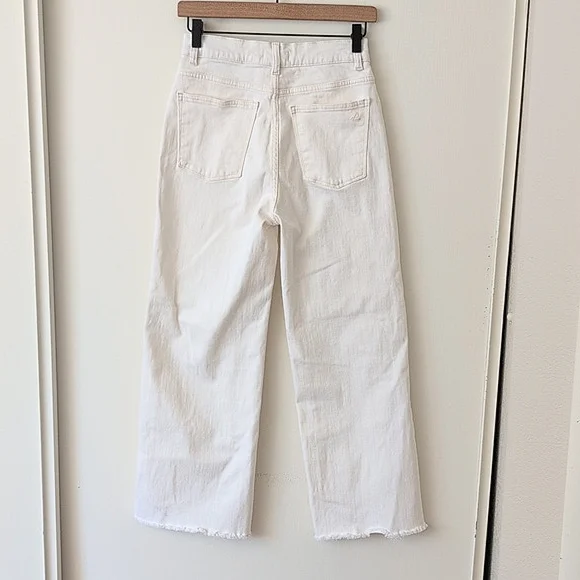 DL1961 Women 26 Hepburn Wide Leg High Rise Vintage Jean White Summer Boho Casual - Picture 5 of 7
